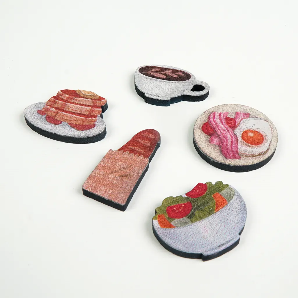 Finished dessert fridge magnets