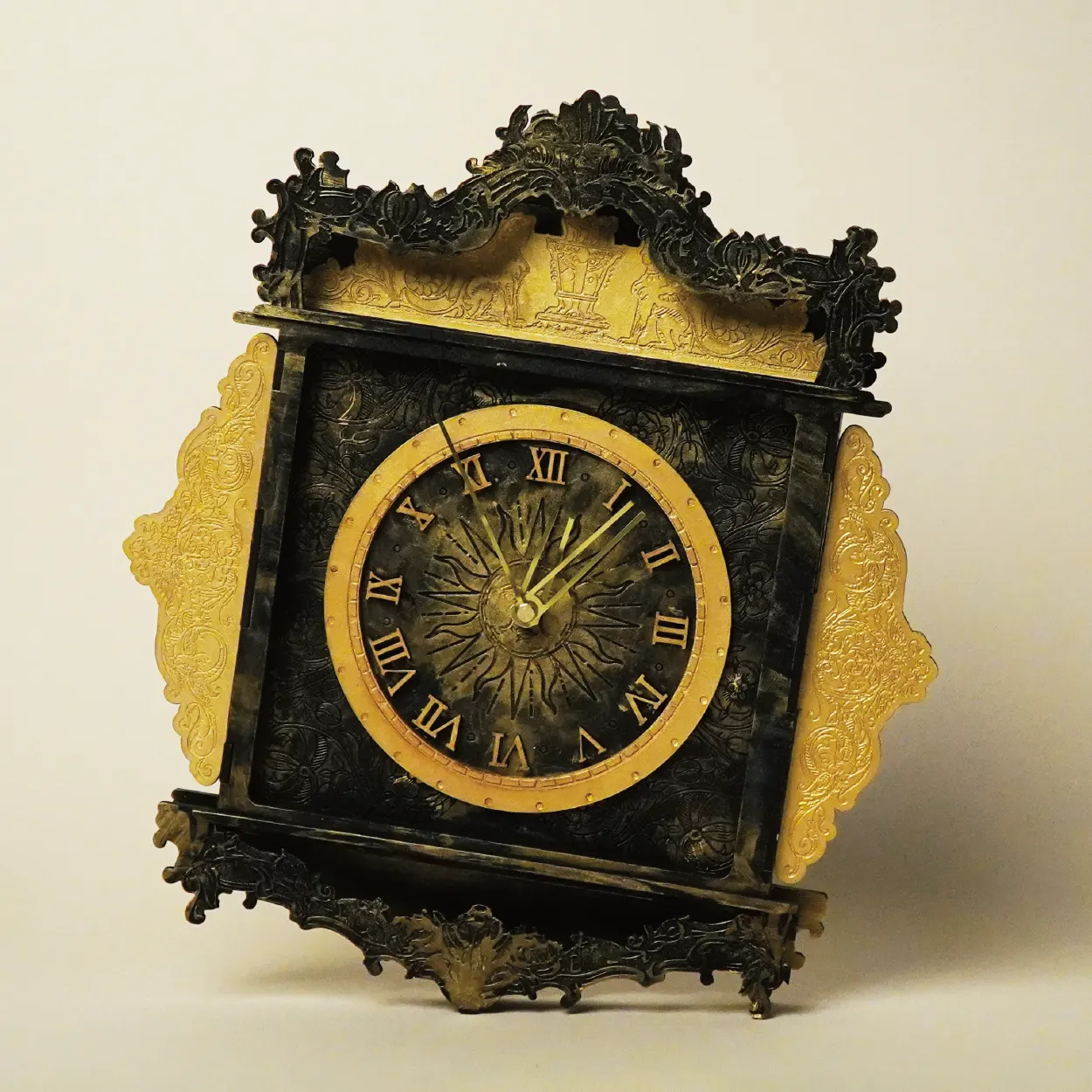 Warm-toned laser-cut clock