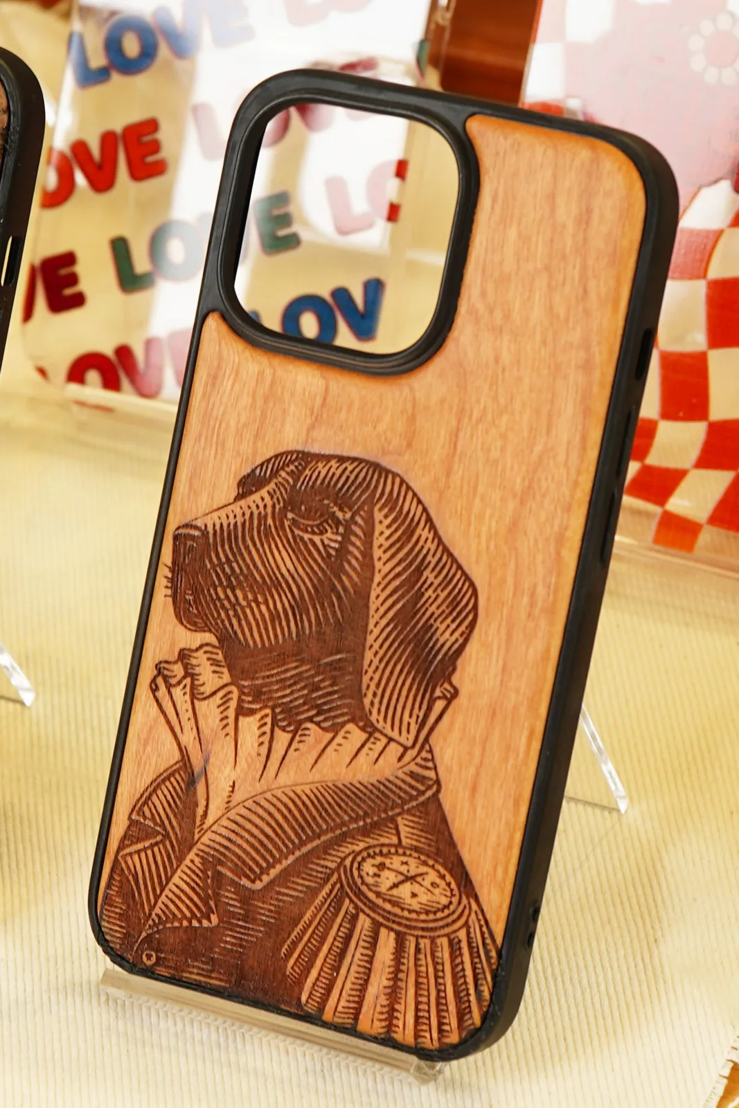 Engraved wooden phone case