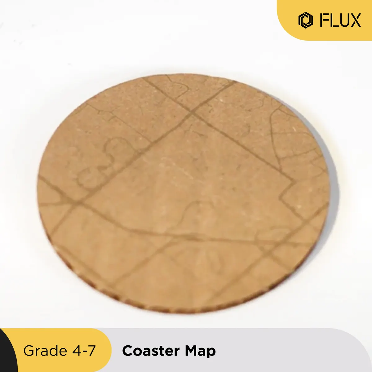 Laser-cut map coaster designs
