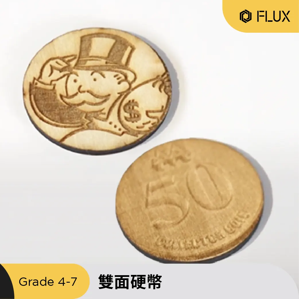 雙面雷射雕刻木製硬幣