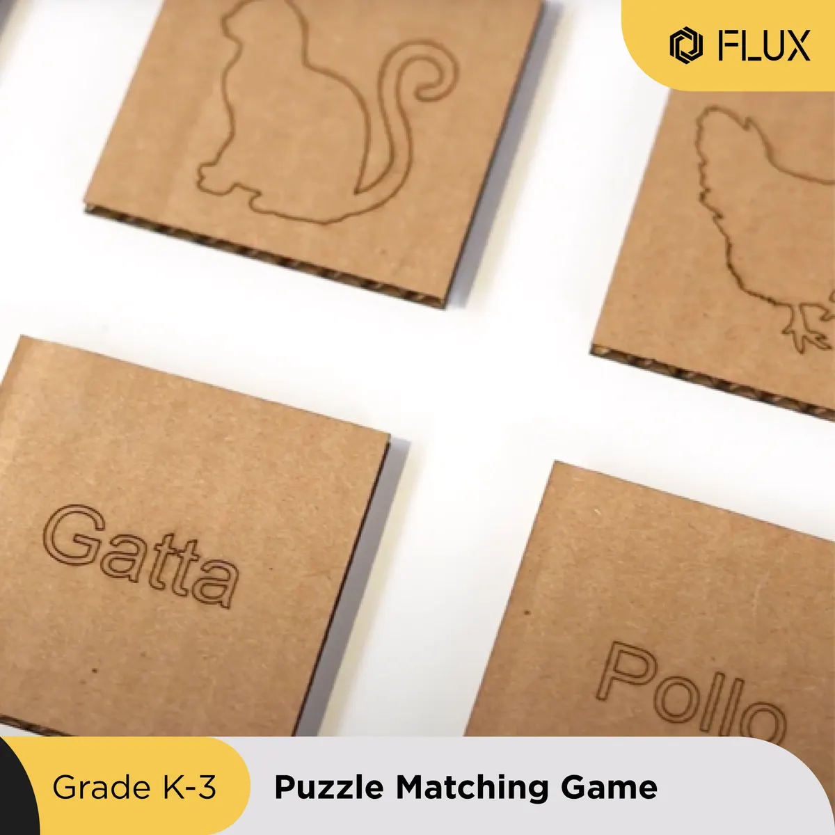 Laser-cut puzzle matching game