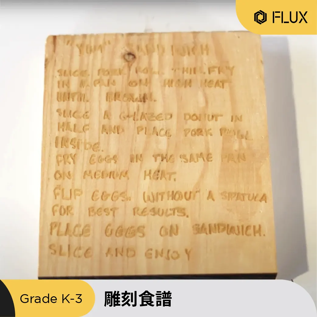 雕刻於木材上的迷你食譜