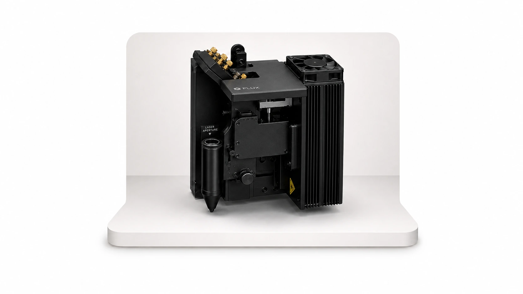beamo II dual-laser head centered on a white display platform
