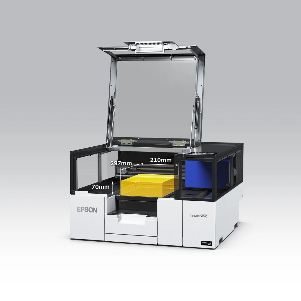 Epson SC-V1030 真空吸風平台與素材尺寸示意