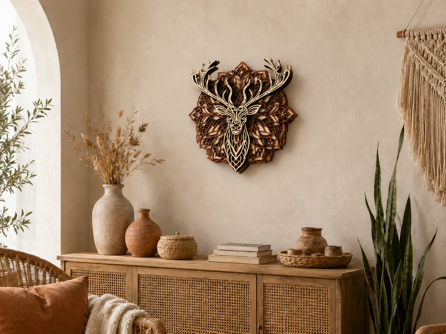 Layered Deer Wall Art