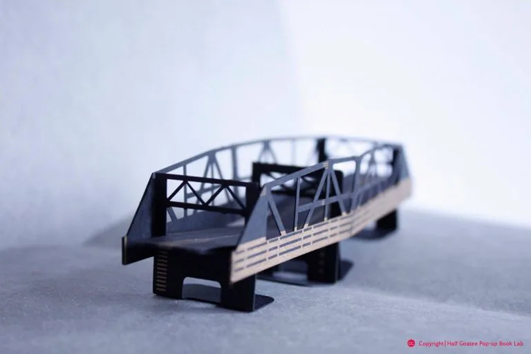 A precisely cut three-dimensional paper bridge by Half-Goatee