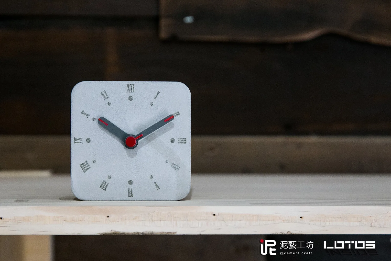 A square Paradise Soil clock made by Clay Workshop