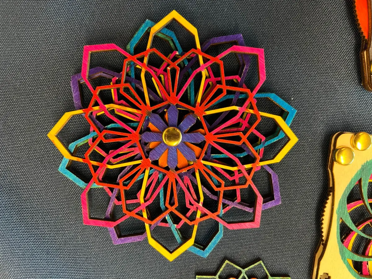 A colorful geometric STEM design made by a student