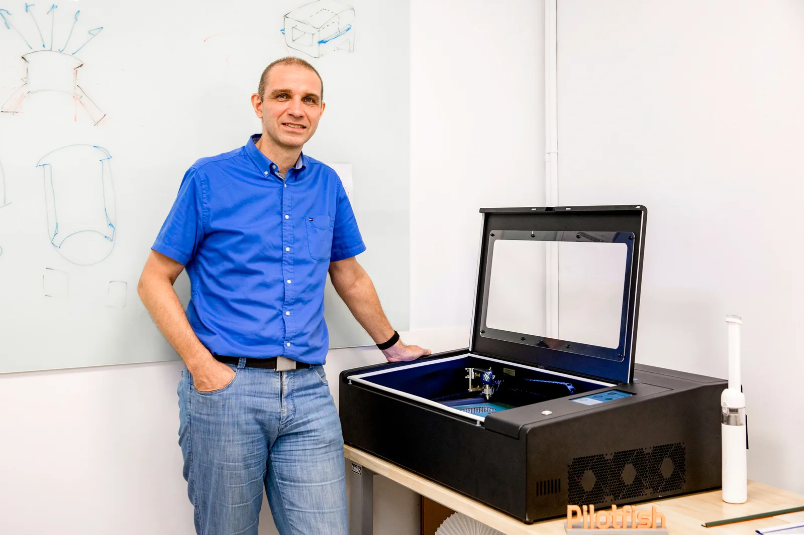 A Beambox Pro supporting Pilotfish's development workflow