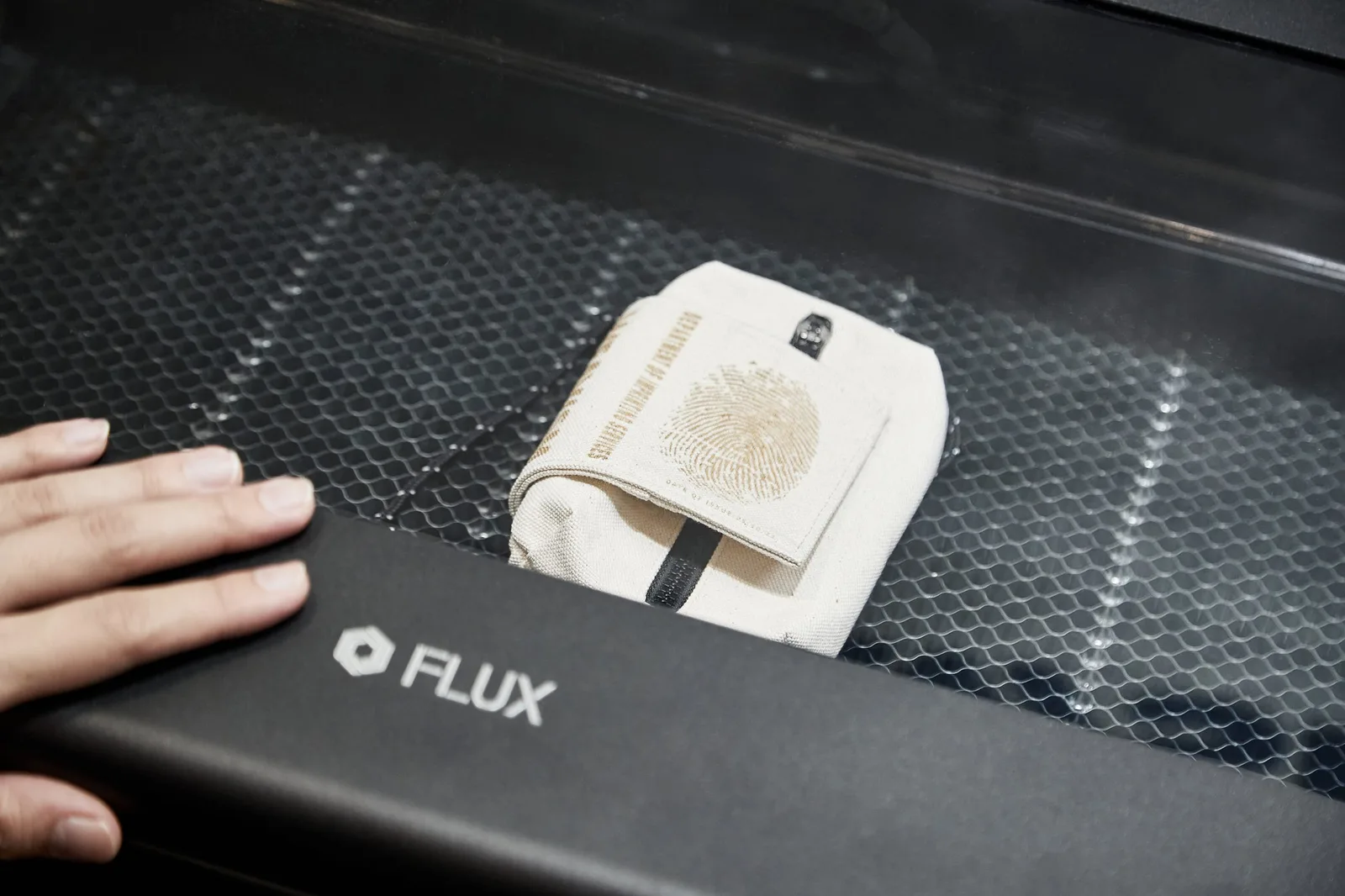 WEAVISM biometric graphics prepared as leather badges